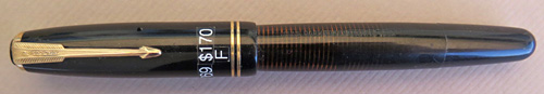 PARKER STANDARD SIZED VACUMATIC IN BLACK WITH GOLD FILLED TRIM