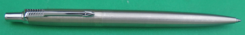4293: PARKER 45 FLIGHTER, CLICKER JOTTER. BRUSED STAINLESS WITH CHROME TRIM.