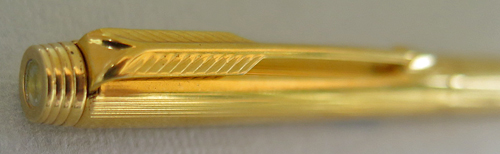 #5595: PARKER 75 GOLD PLATED TWIST PENCIL WITH GOLD PLATED TRIM. Lead size .036".