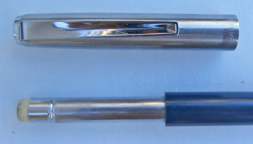 #6312: PARKER 21 PENCIL IN NAVY AND CHROME TRIM WITH BRUSHED STAINLESS CAP