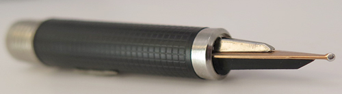 #6373: PARKER 180 NIB/FEED/SECTION. 14K NIB. THESE NIBS HAVE 2 GRADES, DEPENDING ON WHAT SIDE IS FACING THE PAPER.