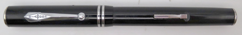 ITEM #3364: DIAMOND POINT FOUNTAIN PEN IN BLACK WITH CHROME TRIM. No 3 WARRENTED NIB IN FINE.