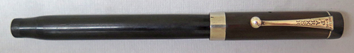 #3469: PARKER DUOFOLD D.Q. IN BLACK HARD RUBBER. FINE, FLEXIBLE 14K "PARKER PEN" NIB.