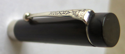 #3469: PARKER DUOFOLD D.Q. IN BLACK HARD RUBBER. FINE, FLEXIBLE 14K "PARKER PEN" NIB.