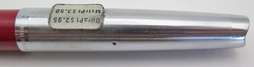 ITEM #3570: ESTERBROOK M2 FOUNTAIN PEN IN RED. AEROMETRIC FILLING SYSTEM. NIB IS 9450 SIZE EXTRA FIRM POSTING MASTER SERIES. Origional price sticker.