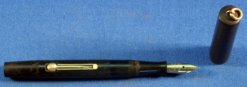 WATERMAN'S BLACK CHASED HARD RUBBER FOUNTAIN PEN