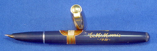 MINT WATERMANs BLUE TAPERITE FOUNTAIN PEN