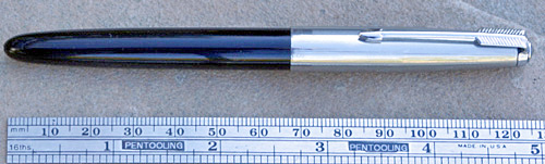 ITEM #4524: HERO - CHINESE 51 AEROMETRIC KNOCKOFF. BLACK WITH CHROME CAP FOUNTAIN PEN. NOS. FINE GOLD ENCLOSED NIB.