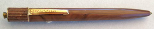 4575: BALL'O'GRAPH EARLY BALLPOINT IN BROWN WOODGRAIN WITH ODD CLICKER SYSTEM