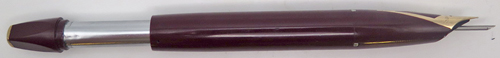 ITEM #5746: SHEAFFER "PEN FOR MEN" PFM V SNORKEL FOUNTAIN PEN. BURGUNDY WITH GOLD FILLED CAP AND XFINE 14K NIB