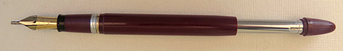 6193: SHEAFFER SARATOGA SNORKEL IN BURGUNDY WITH A TWO-TONE GOLD OPEN ACCOUNTANT X-FINE NIB