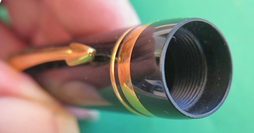 ITEM #6224: PARKER DUOFOLD INTERNATIONAL FOUNTAIN PEN CAP IN BLACK.