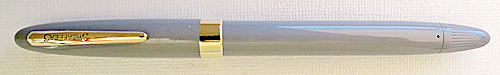 6247: SHEAFFER SNORKEL SPECIAL IN PASTEL GREY. OPEN PALLADIUM MED NIB WITH A LITTLE BIT OF FLEX