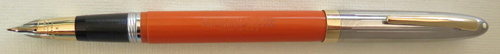 6255: SHEAFFER SENTINEL DELUX SNORKEL IN MANDARIN ORANGE WITH A 2TONE TRIUMPH NIB.