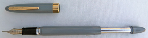 SHEAFFER SPECIAL SNORKEL IN GREY WITH AN OPEN, PALLADIUM SILVER FINE NIB