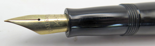 ITEM #6259: WATERMAN'S FRENCH MADE CHARLESTON FOUNTAIN PEN IN BLACK. GOLD PLATED TRIM. PISTON FILLING SYSTEM. 