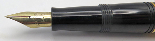 ITEM #6259: WATERMAN'S FRENCH MADE CHARLESTON FOUNTAIN PEN IN BLACK. GOLD PLATED TRIM. PISTON FILLING SYSTEM. 