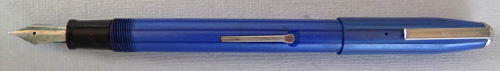 6298: ESTERBROOK FOUNTAIN PEN IN BLUE. Same size as Model LJ, but the color is a very uncommon blue with long verticle stripes and no marbel coloring between the stripes.