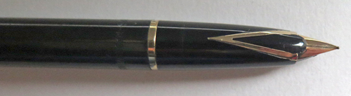 6309: SHEAFFER TOUCHDOWN IN BLACK WITH 14K INLAID DOLPHINE NOSE NIB