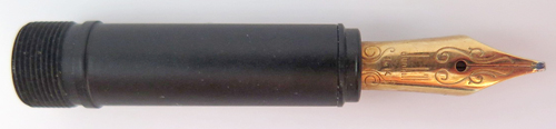 6380: DUNHILL NIB/SECTION/FEED. 14K NIB, LEFT FOOT OBLIQUE IN DOUBLE BROAD