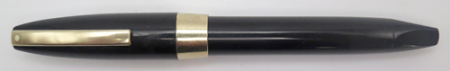 ITEM #6418: SHEAFFER SNORKEL "PEN FOR MEN" PFM III IN BLACK. BROAD 14K INLAID NIB. GOLD FILLED CLIP & BAND.