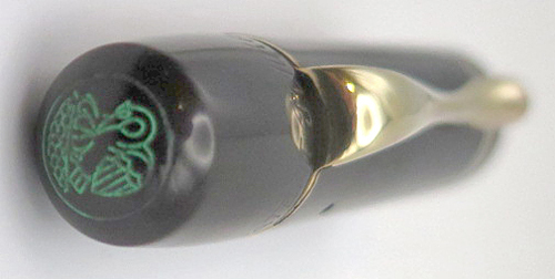 ITEM #6445: PELIKAN FANTASY 100 WITH BURGANDY MARBLE BINDE. FLEXIBLE FINE 14K NIB. GREEN PELIKAN IMPRINT ON THE TASSIE. 14K GOLD FILL TRIM.