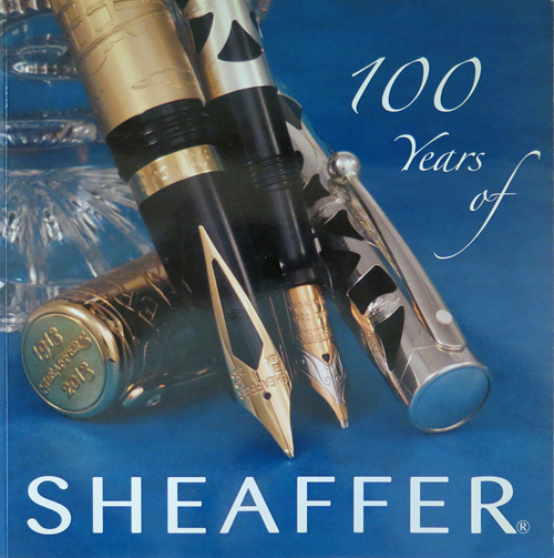 6514: 100 YEARS OF SHEAFFER. PUBLISHED BY SHEAFFER/BIC CO IN 2013. NEVER RELEASED FOR GENERAL SALE **VERY HARD TO FIND**. Paperback. 180 pages of colored photos, advertisments and discriptions. Text by Valeria Melon. Photos by Leon Hepner. Great condition. (Likely from Fred Krinke's collection)