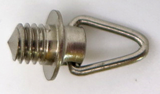 ITEM #6602: NICKEL PLATED RING TOP. OUTSIDE DIAMETER OF THREAD MEASURES 2/56" OR .083. (SAME AS 6600, BUT NICKEL)
