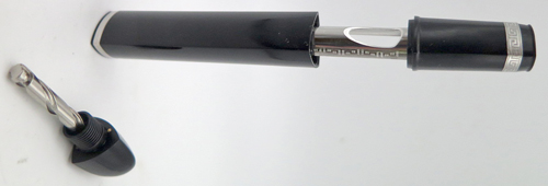 ITEM #6612: OMAS 360 MEZZO TRIANGULAR BARREL AND PISTON MECHANISM IN BLACK WITH SILVER TRIM