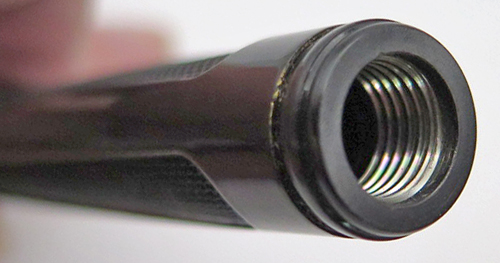 ITEM #6614: UNKNOWN BLACK METAL BARREL WITH TEXTURED GRIP. INSIDE DIAMETER IS .317" (8mm)