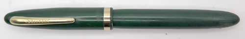 ITEM #6620: SHEAFFER FEATHER TOUCH FOUNTAIN PEN IN FOREST GREEN. BROAD NIB IS 2TONE "FEATHER TOUCH 14K #5". TOUCHDOWN FILLING UNIT.