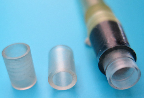 ITEM #6729: CLEAR NIB/FEED COLLARS FOR SHEAFFER VAC FILL, CARTRIDGE FILLING. 