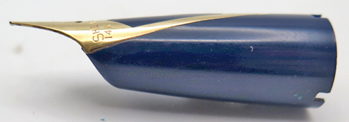 ITEM #6732: SHEAFFER PFM FOUNTIAN PEN SECTION IN BLUE WITH INLAID NIB. 