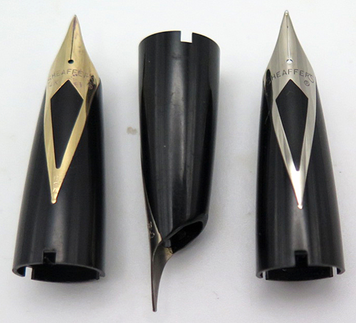 ITEM #6733: SHEAFFER PFM FOUNTIAN PEN SECTION IN BLACK WITH INLAID NIB. 