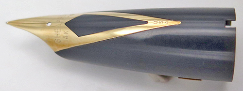 ITEM #6736: SHEAFFER PFM FOUNTAIN PEN FRONT END. RARE GREY COLOR. 14K NIB IN FINE