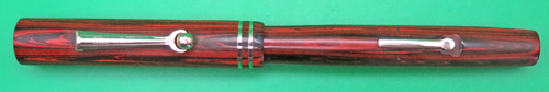 ITEM #6757: WAHL EVERSHARP FLEXIBLE FOUNTAIN PEN IN ROSEWOOD. 14K #2 "FLEXIBLE" NIB IN BROAD/MEDIUM. GOLED FILLED TRIM AND ROLLER CLIP WITH NO BRASSING.
