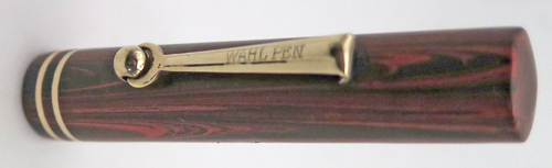 ITEM #6757: WAHL EVERSHARP FLEXIBLE FOUNTAIN PEN IN ROSEWOOD. 14K #2 "FLEXIBLE" NIB IN BROAD/MEDIUM. GOLED FILLED TRIM AND ROLLER CLIP WITH NO BRASSING.