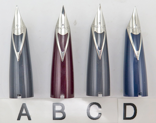 ITEM #6829: SHEAFFER COMPACT IMPERIAL NIBS. CHROME TRIM. OUTTER DIAMETER OF THE OPEN END IS 0.422