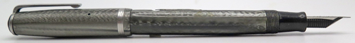 ITEM #6860: ESTERBROOK J TRASITIONAL FOUNTAIN PEN IN PEARL GRAY. 4TH SERIES OF J TRANSITIONAL. LEVER FILLER. 1550 BOOK KEEPING NIB. LEVER FILLER. SINGLE BLACK ROUNDED JEWEL. 