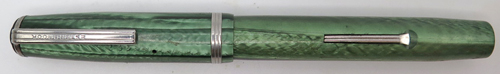ITEM #6865: ESTERBROOK TRANSITIONAL J IN FOLIAGE GREEN. MO# 2556. LEVER FILLER. SINGLE WEDDINGCAKE JEWEL. NIB IS EXTRA FINE. 