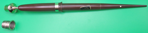 ITEM #6876: SHEAFFER TOUCHDOWN DESK FOUNTAIN PEN IN BROWN. NIB IS 14k IN MEDIUM. WHITE DOT. HAS ORIGIONAL PRICE STICKER. 