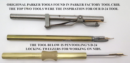 ITEM #D24: NIB HOLDER. SPECIALIZED TOOL TO FIRMLY HOLD WITH DAMAGING NIB TO RESHAPE, ALIGN OR BUFF. 