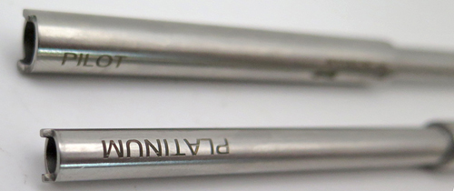 ITEM #D31: PILOT TOOL. DOUBLE SIDED SPANNER FOR PILOT ELITE, MYU + PLATINUM FOUNTAIN PENS. THIS TOOL REMOVES THE PINK AND BLUE ROUND, PLASTIC NUTS THAT HOLD THE PEN TOGETHER. We recomend using an ultra sonic cleaner on your pen before using the D31 tool. It will loosen up the dried ink and other gunk that might be in your pen. 